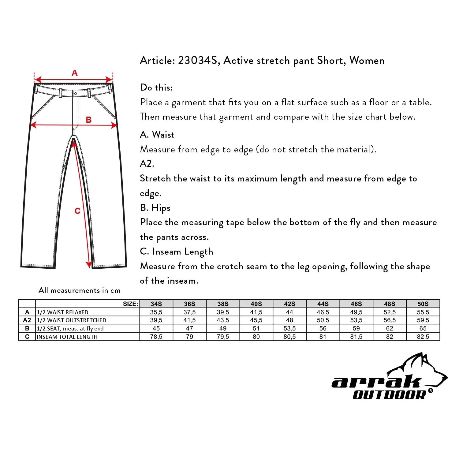 Active Stretch Pants Lady Brown (Short)