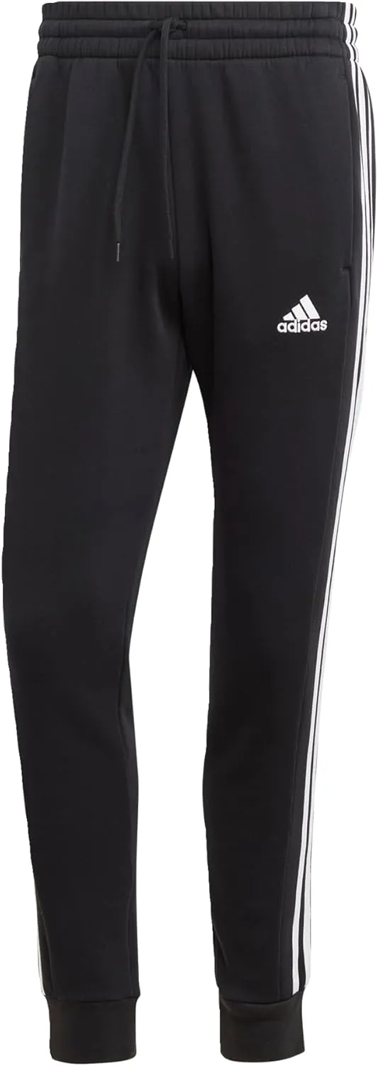 adidas Men's Essentials 3-Stripes Fleece Tapered Cuff Pants