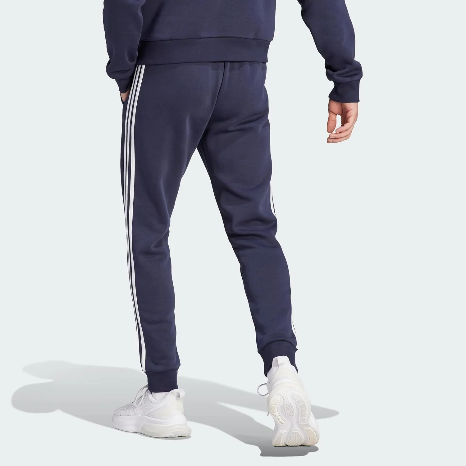 adidas Men's Essentials 3-Stripes Fleece Tapered Cuff Pants