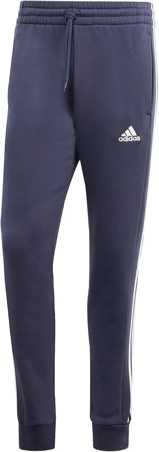 adidas Men's Essentials 3-Stripes Fleece Tapered Cuff Pants