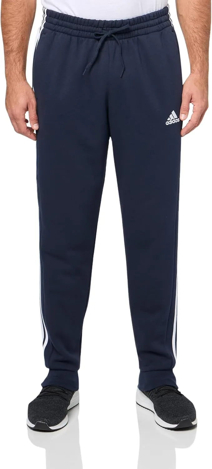 adidas Men's Essentials 3-Stripes Fleece Tapered Cuff Pants