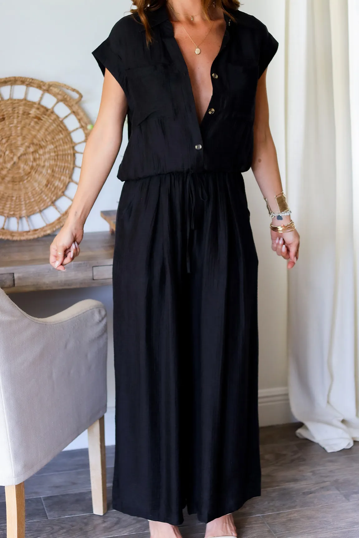 Aubree Top & Pant Set- Black