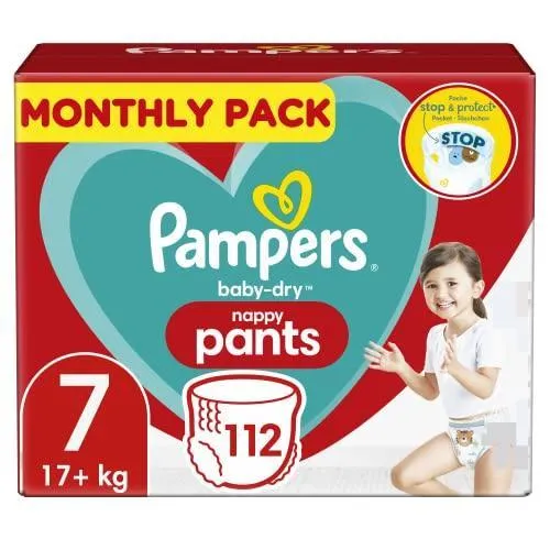 Baby Nappy Pants Size 7 (17  kg/37.5 Lb),  112 Nappies