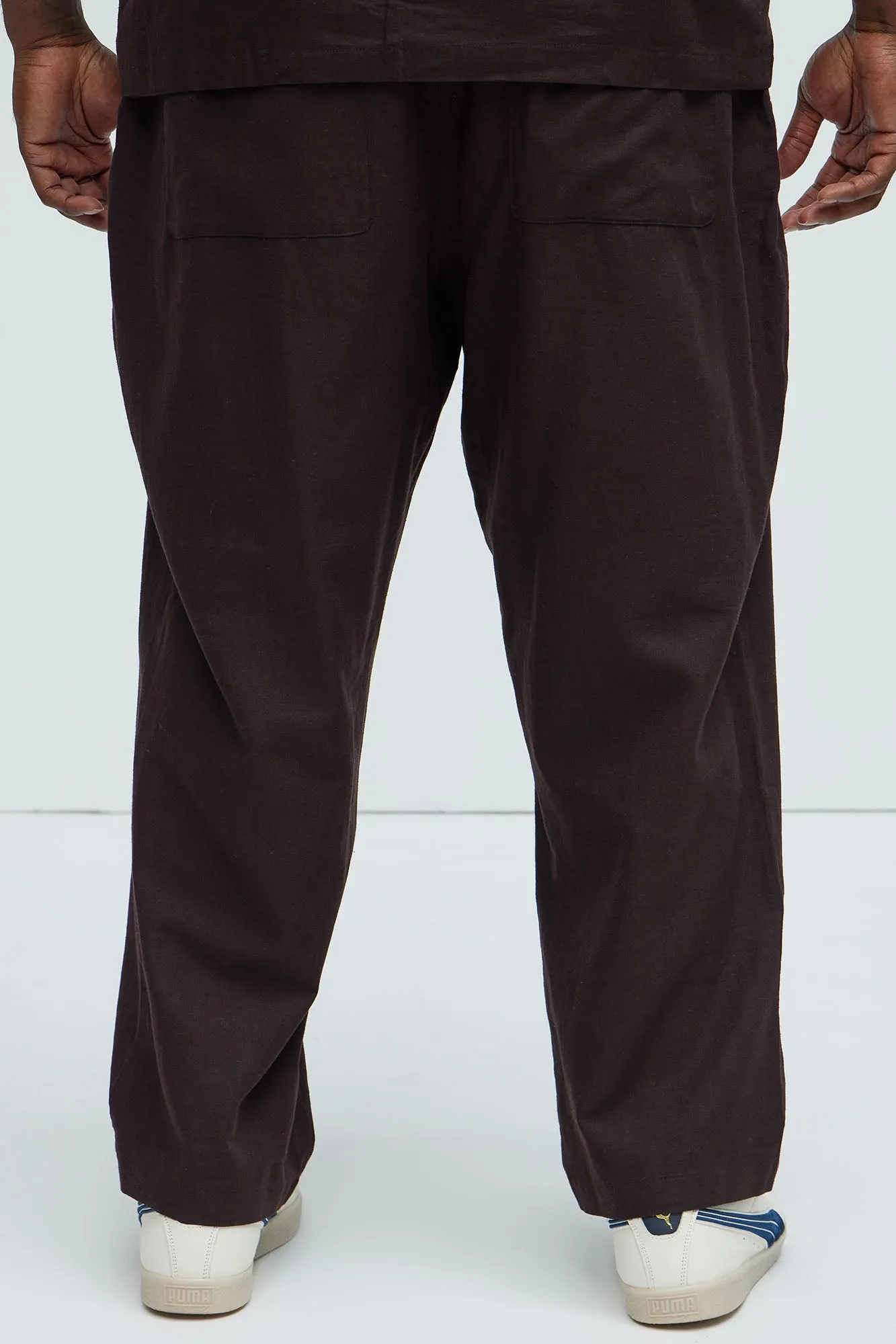 Bahamas Straight Linen Pants - Brown