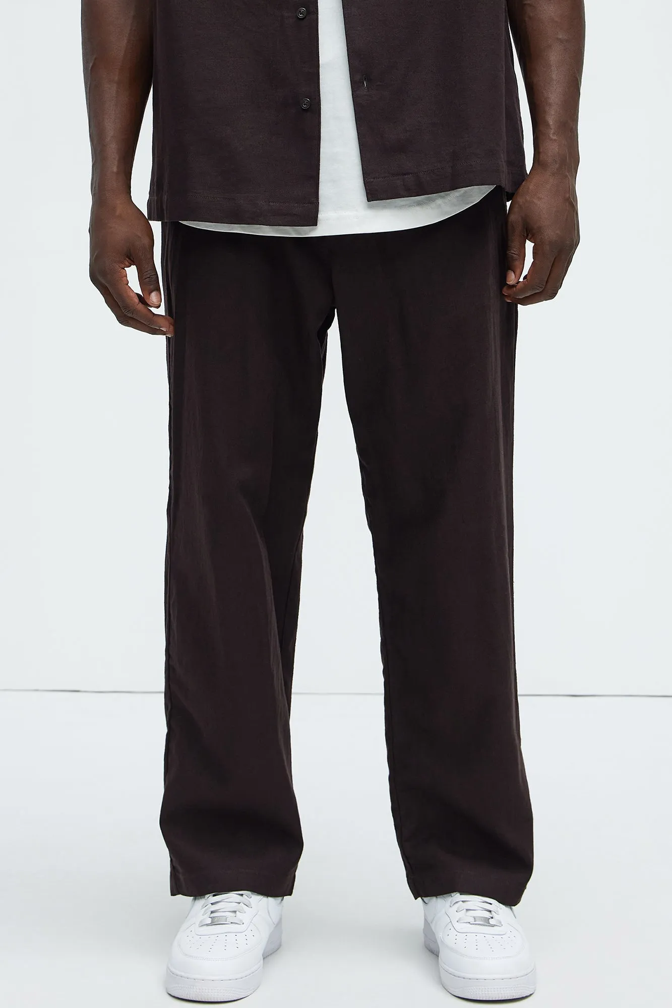 Bahamas Straight Linen Pants - Brown