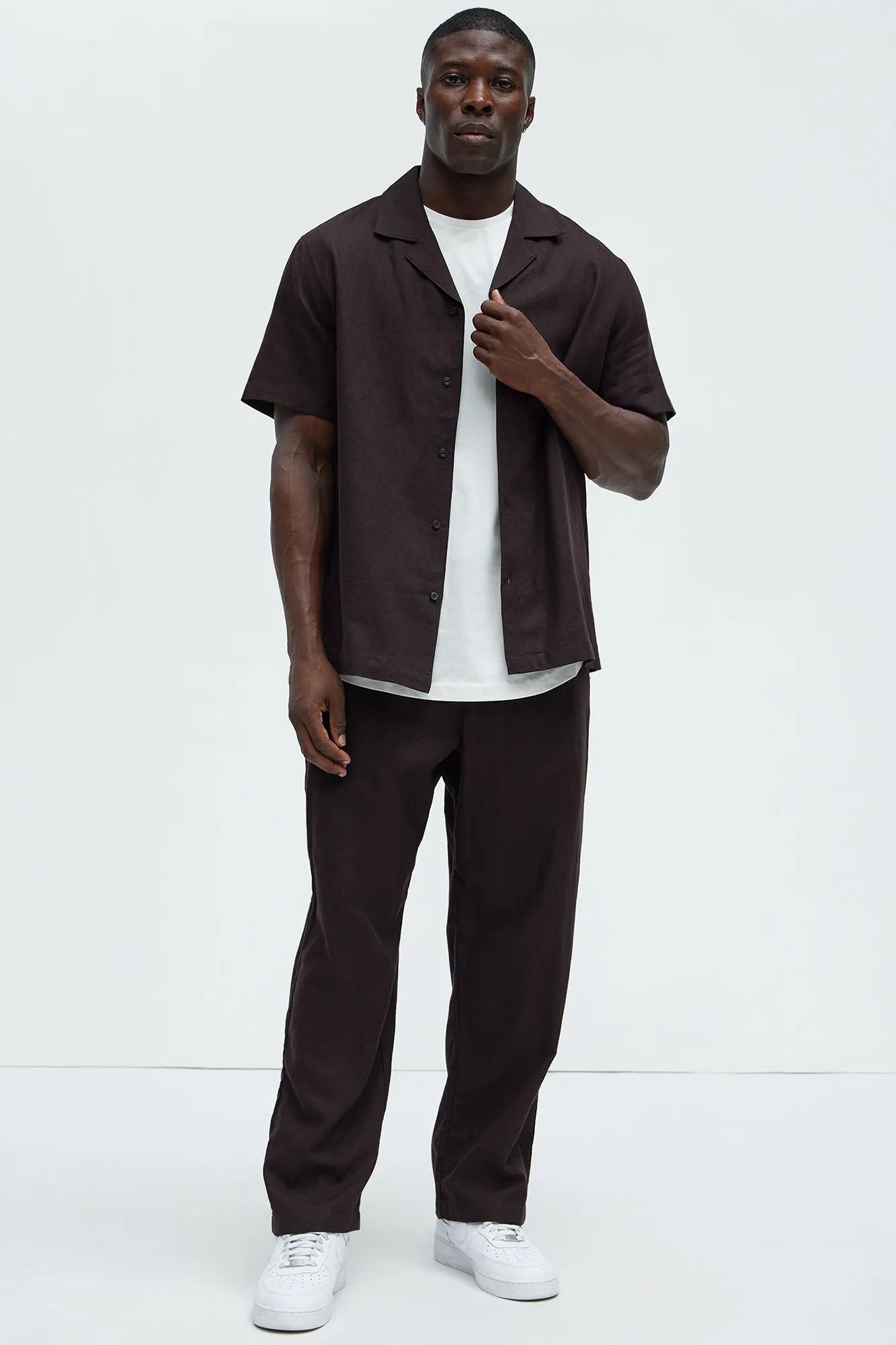 Bahamas Straight Linen Pants - Brown