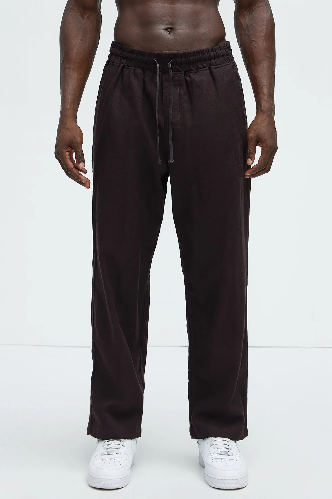 Bahamas Straight Linen Pants - Brown