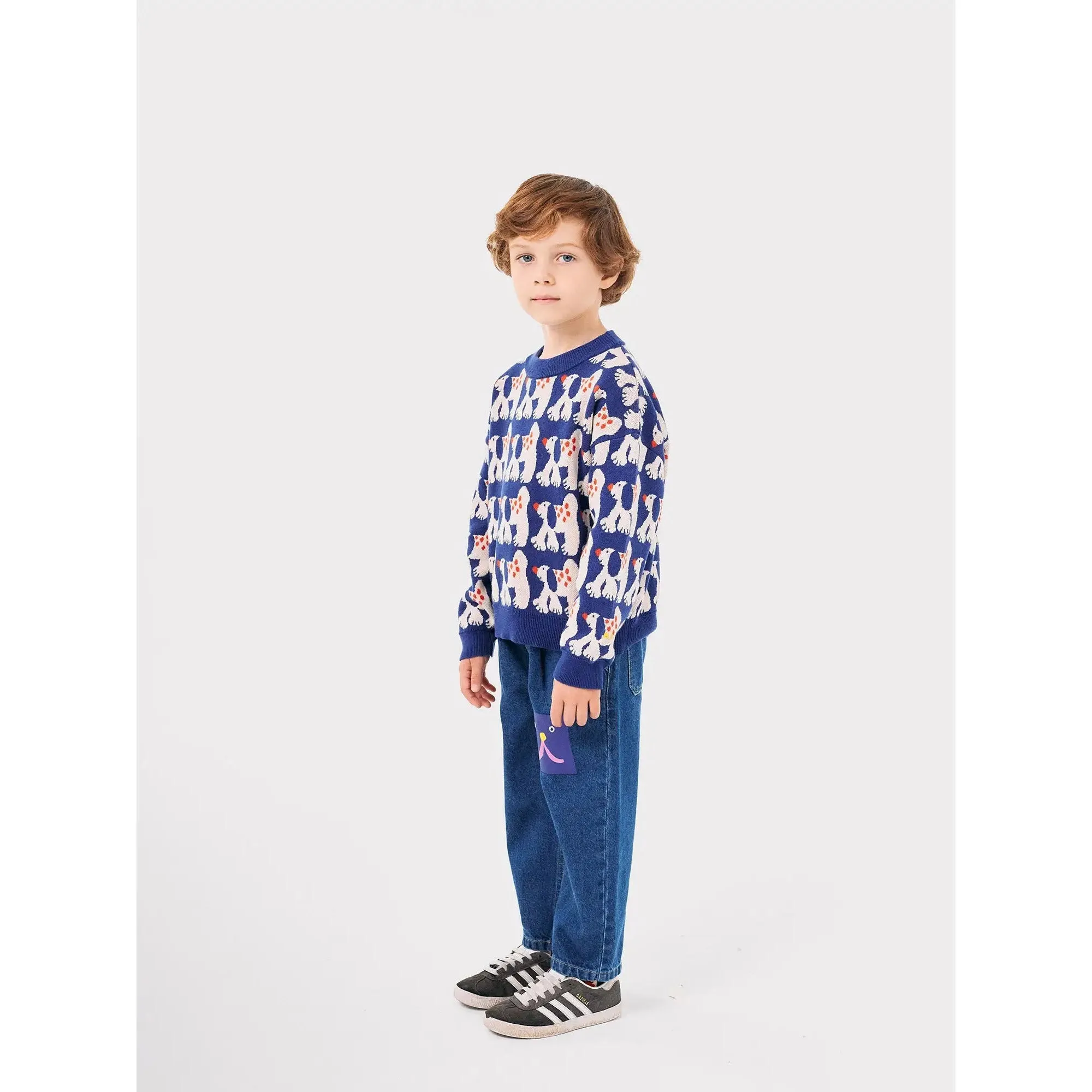 Bobo Choses Funny Face Denim Jogger Pants - Blue