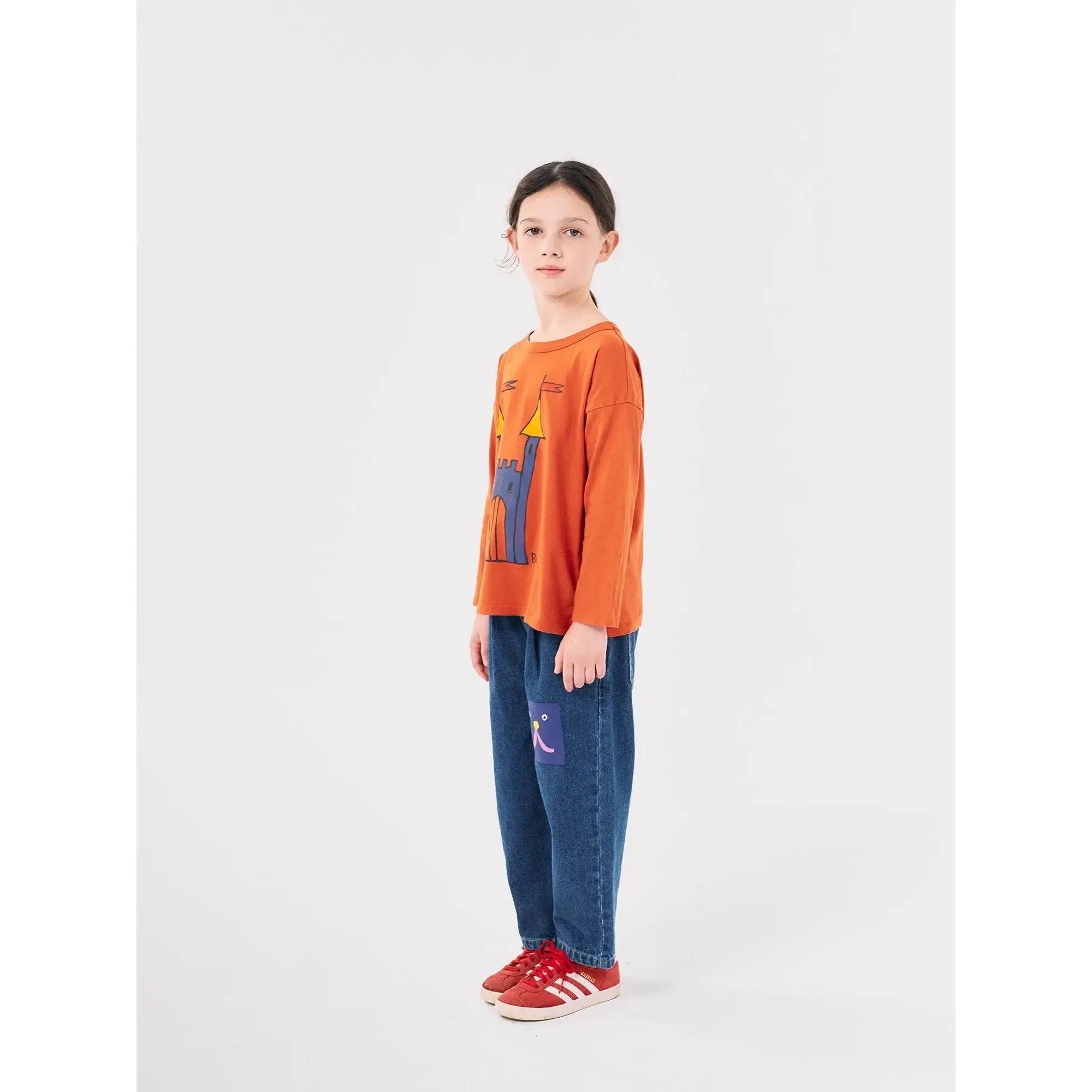 Bobo Choses Funny Face Denim Jogger Pants - Blue