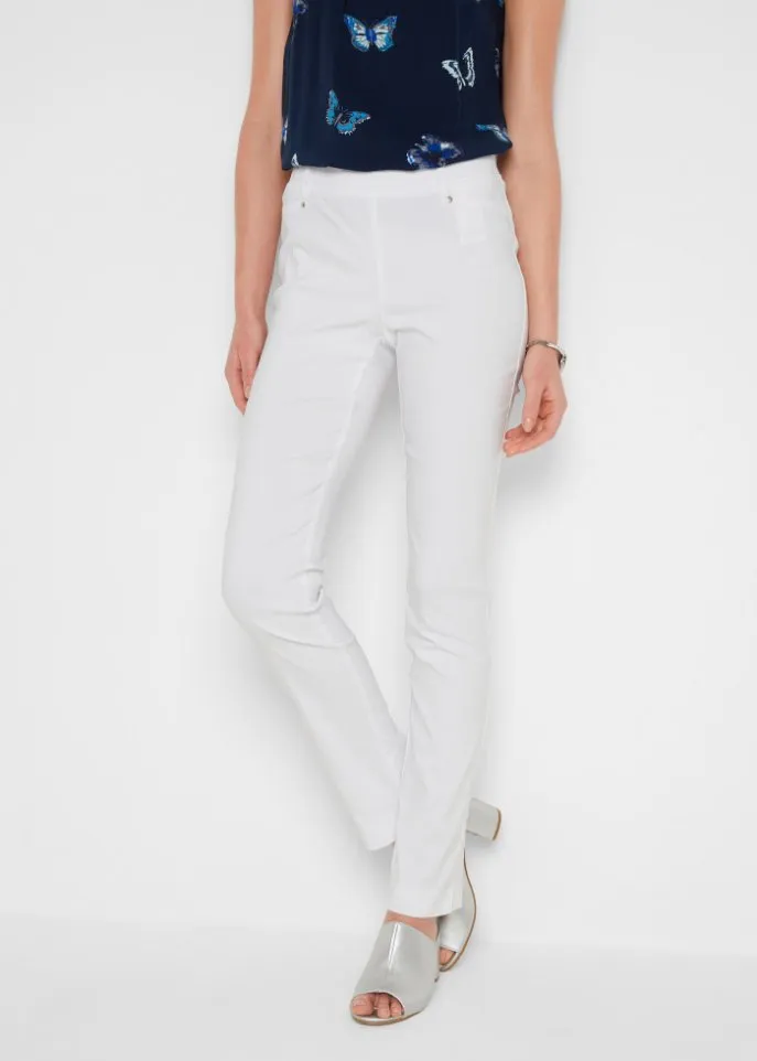 Bpc Selection elastic pull-on trousers, white