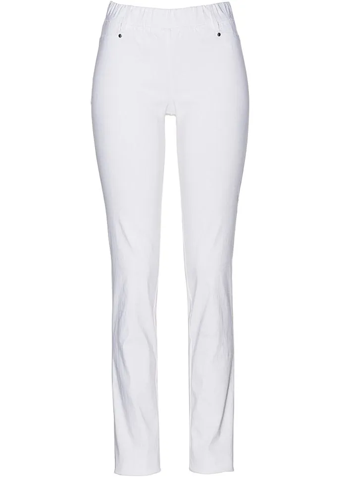 Bpc Selection elastic pull-on trousers, white
