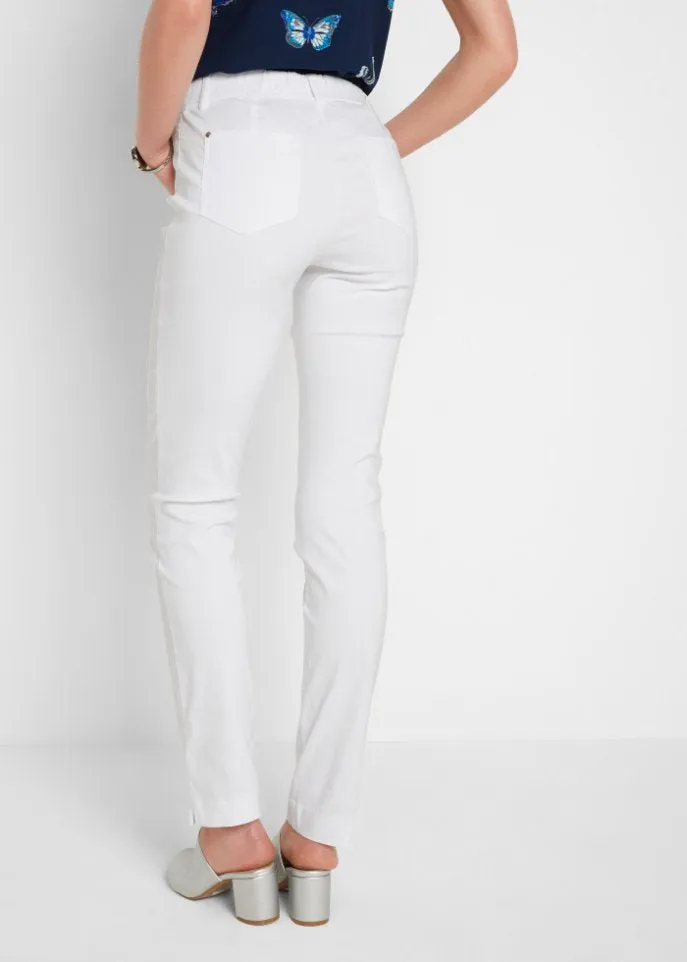 Bpc Selection elastic pull-on trousers, white