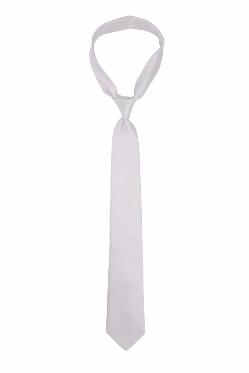 Bright Solid White Skinny Tie