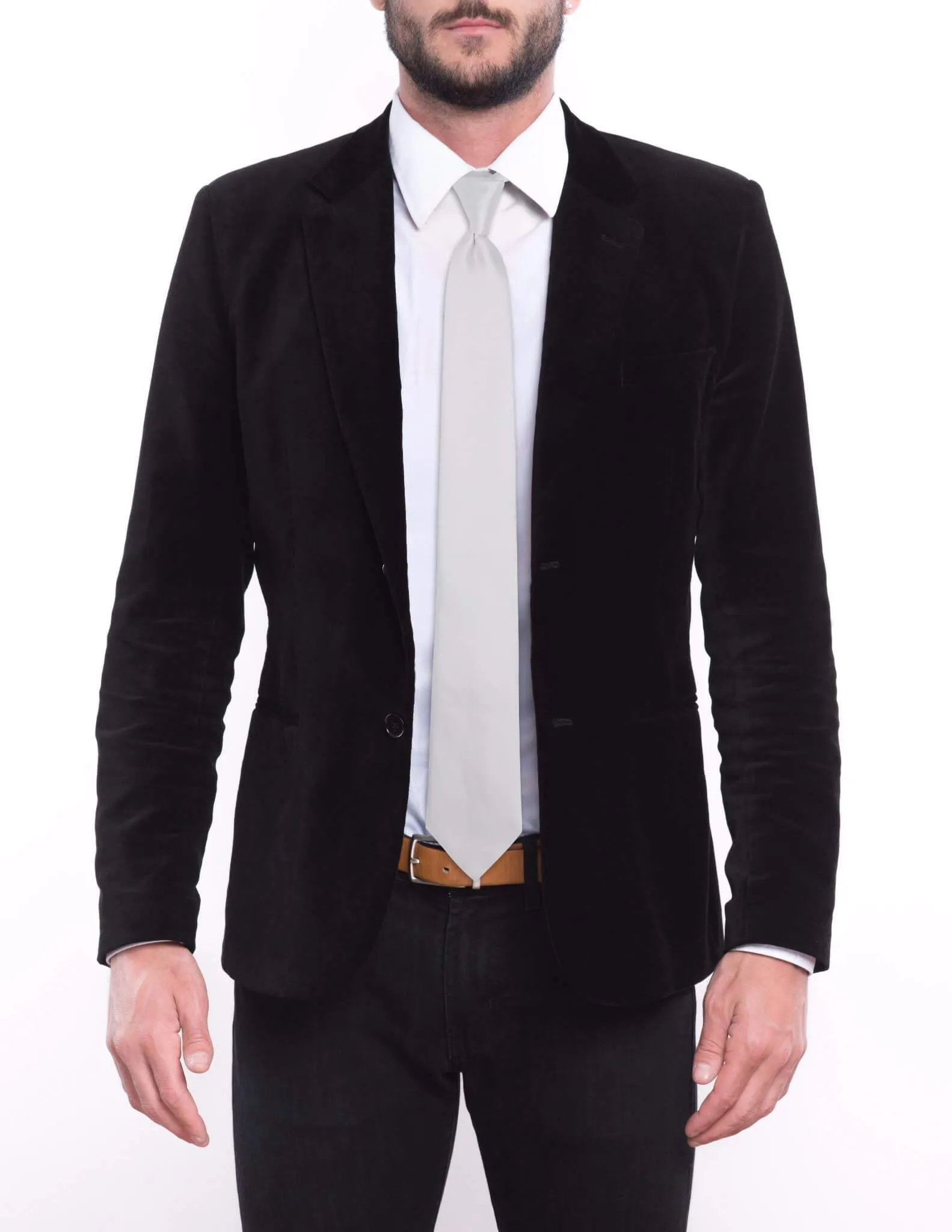 Bright Solid White Skinny Tie