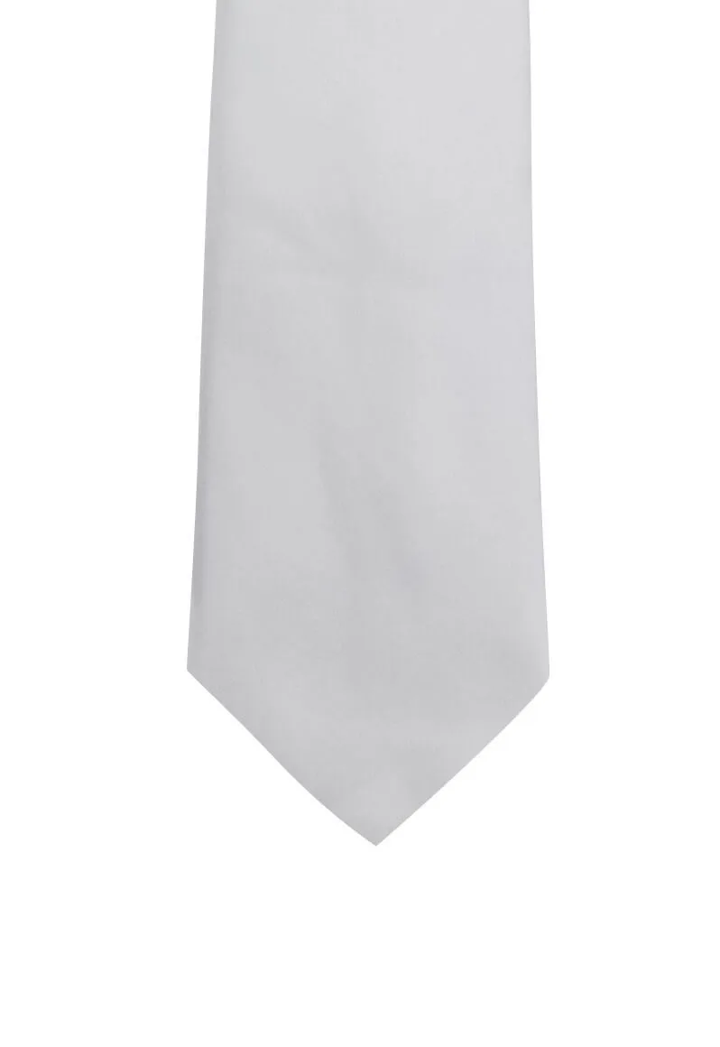 Bright Solid White Skinny Tie