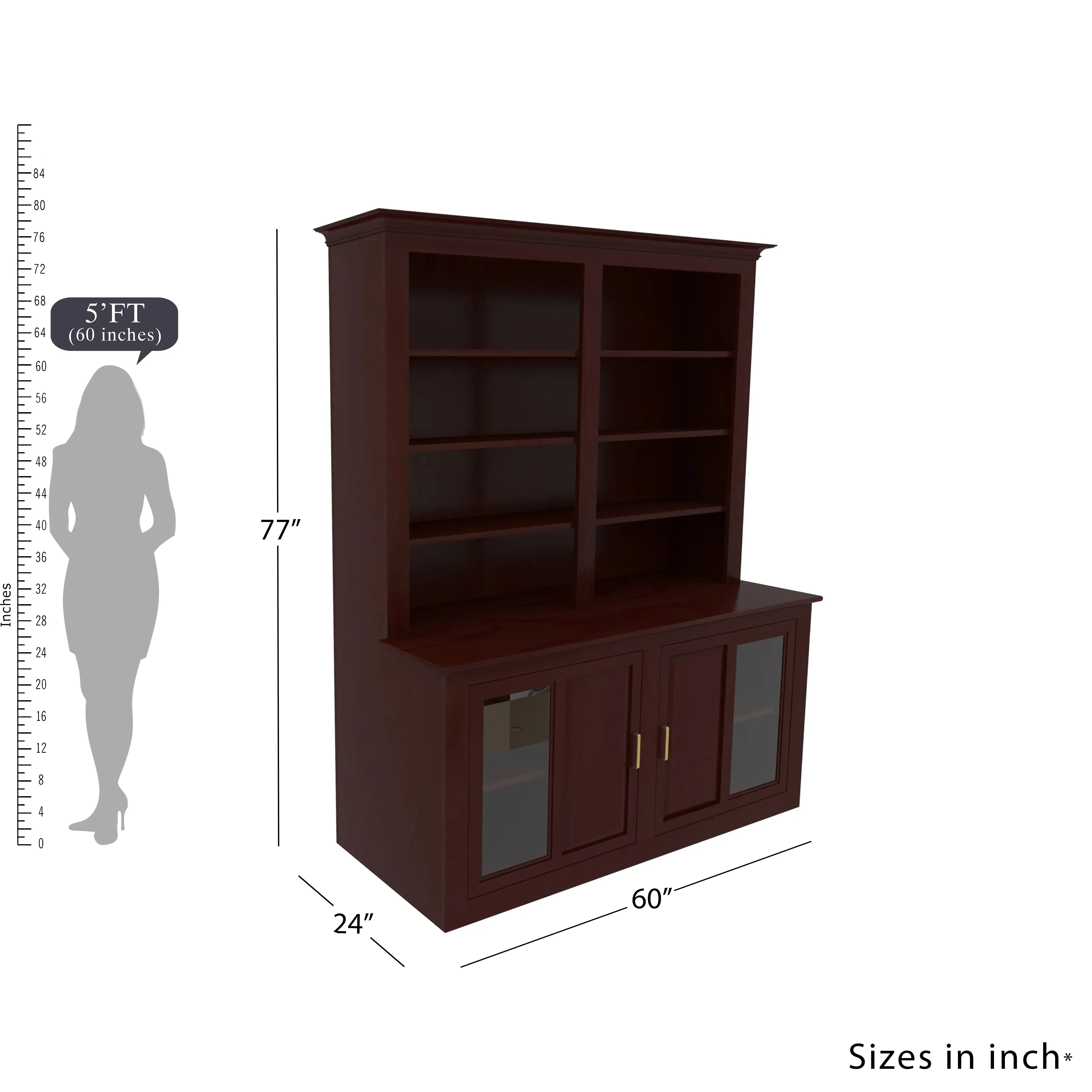 Classic Dark Antique Finished Multistorage Handmade Wooden Wardrobe