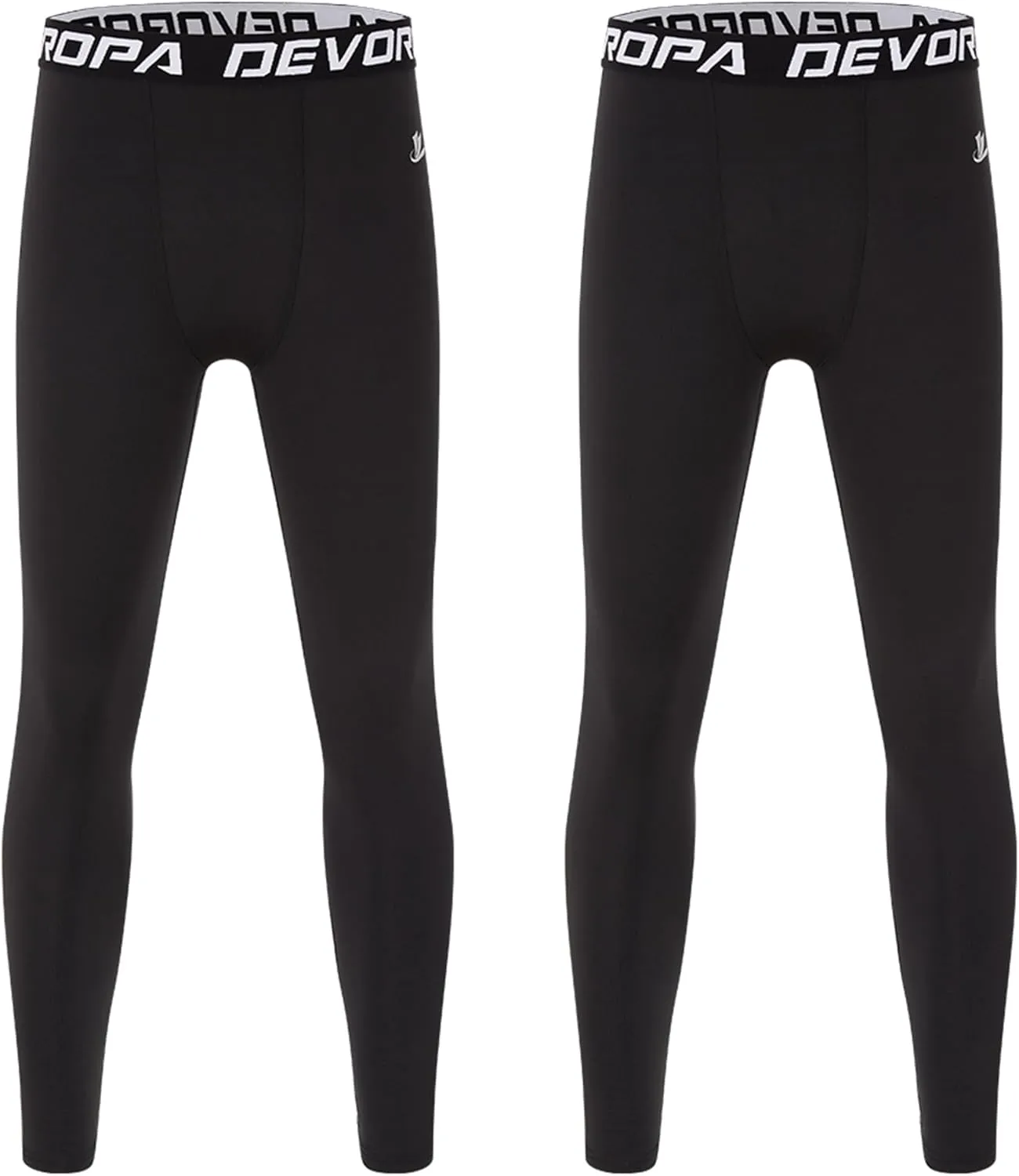 DEVOROPA Boys Leggings Quick Dry Youth Compression Pants Sports Tights Basketball Base Layer Husky/Slim/Regular/Boys
