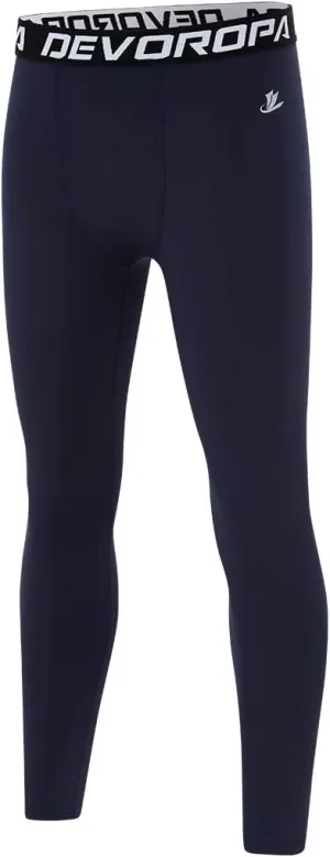 DEVOROPA Boys Leggings Quick Dry Youth Compression Pants Sports Tights Basketball Base Layer Husky/Slim/Regular/Boys