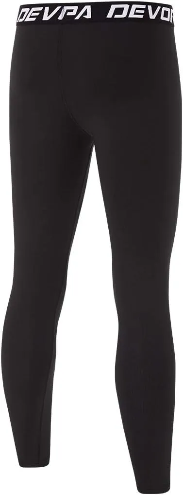 DEVOROPA Boys Leggings Quick Dry Youth Compression Pants Sports Tights Basketball Base Layer Husky/Slim/Regular/Boys