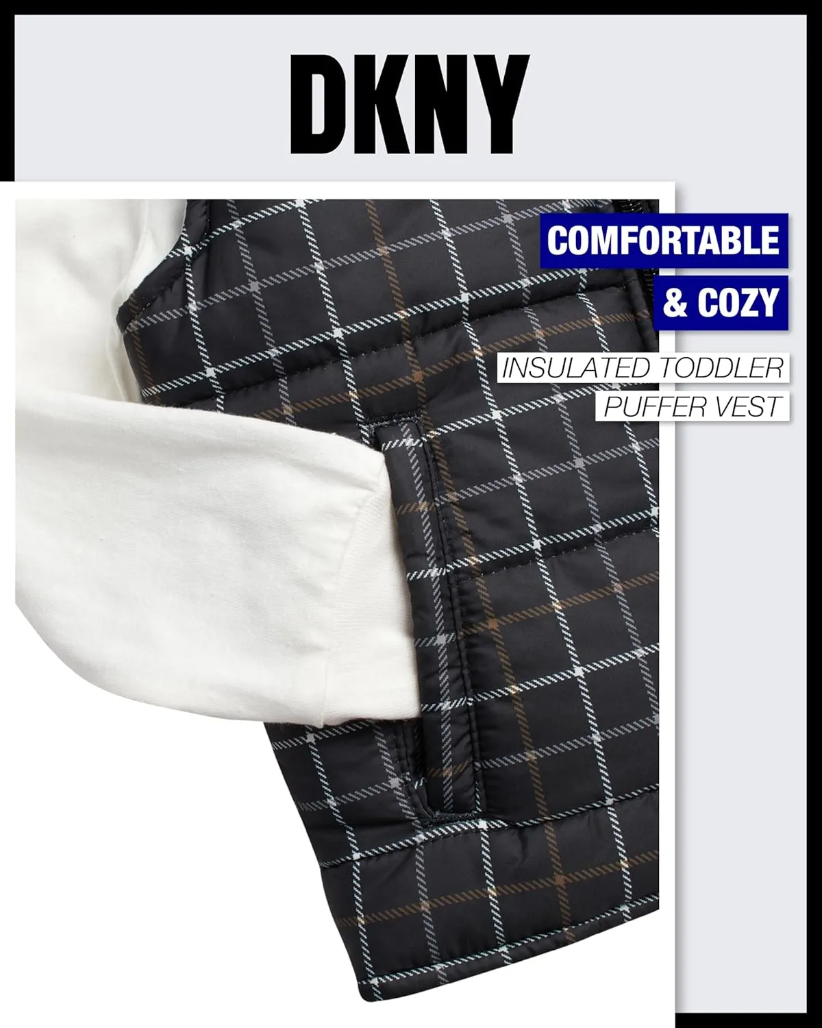 DKNY Baby Boys' Pants Set - 3 Piece Insulated Puffer Vest, Long Sleeve Shirts and Pants for Boys (Infant Sizes: 12M-4T)