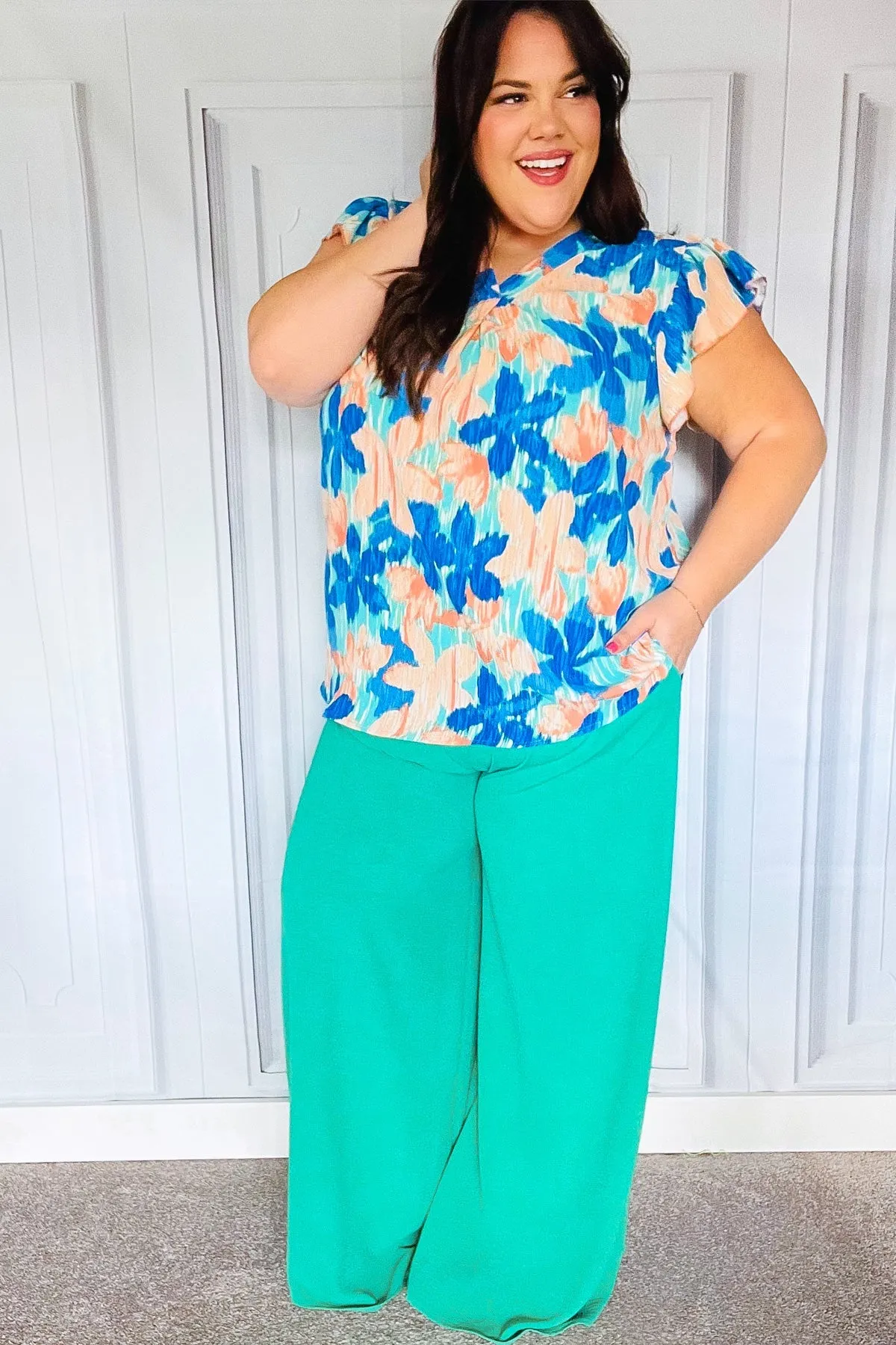 Emerald Smocked Waist Palazzo Pants