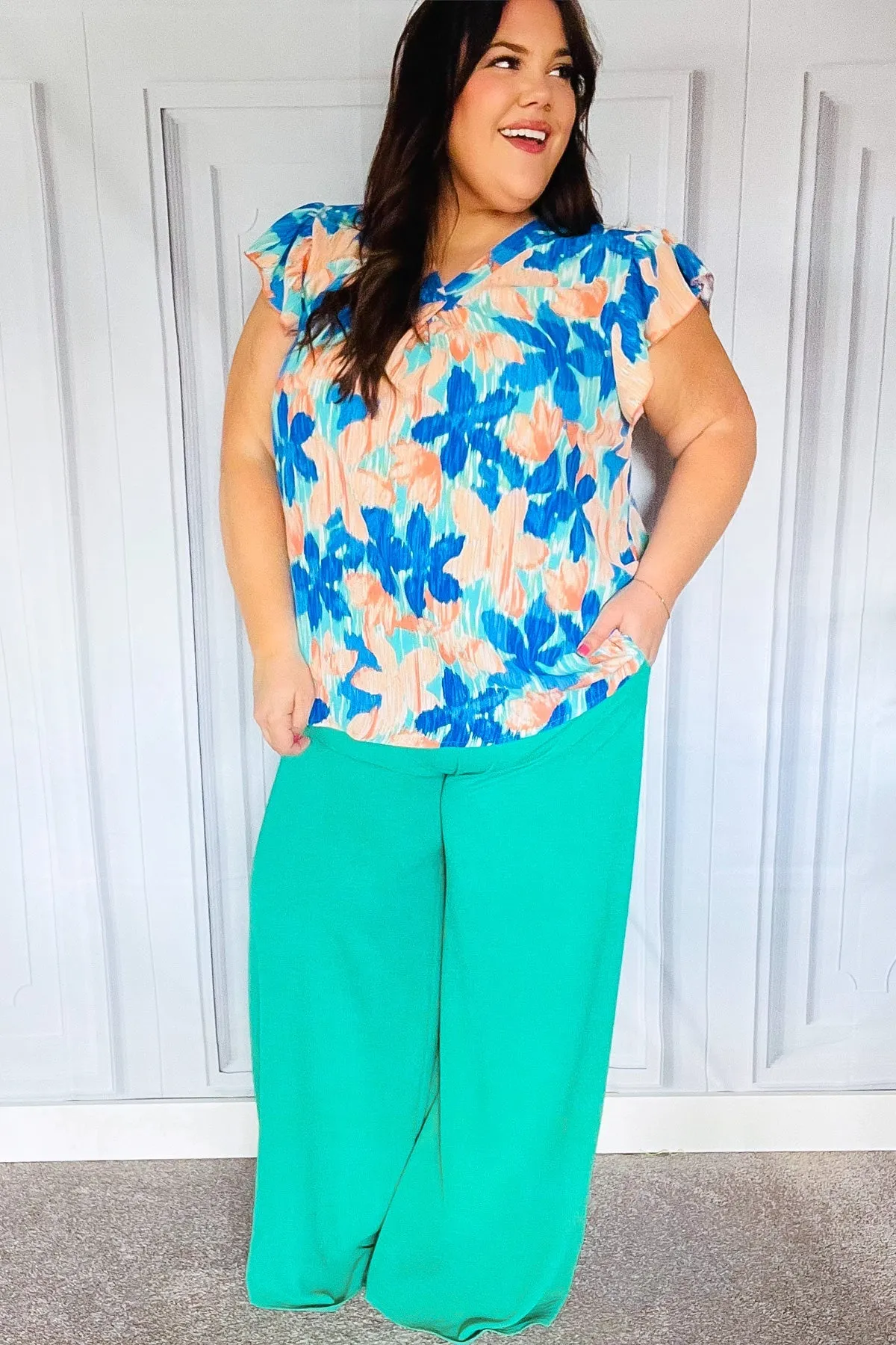 Emerald Smocked Waist Palazzo Pants