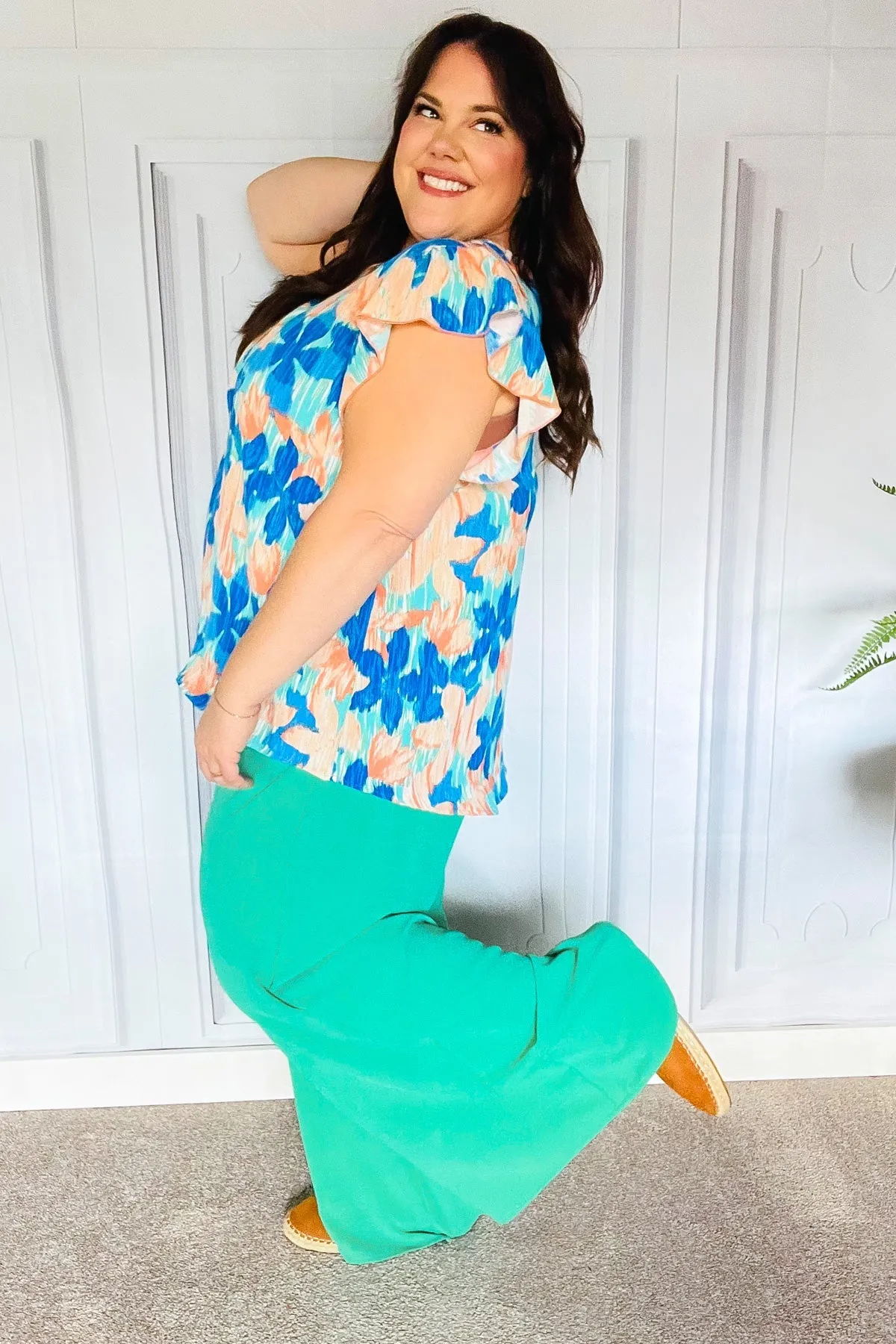 Emerald Smocked Waist Palazzo Pants