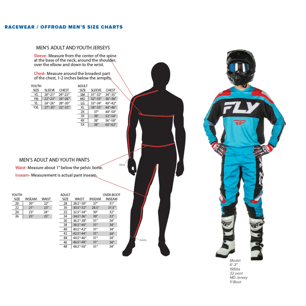 Fly Racing 2025 Youth F-16 Racewear Jersey/Pant Kit