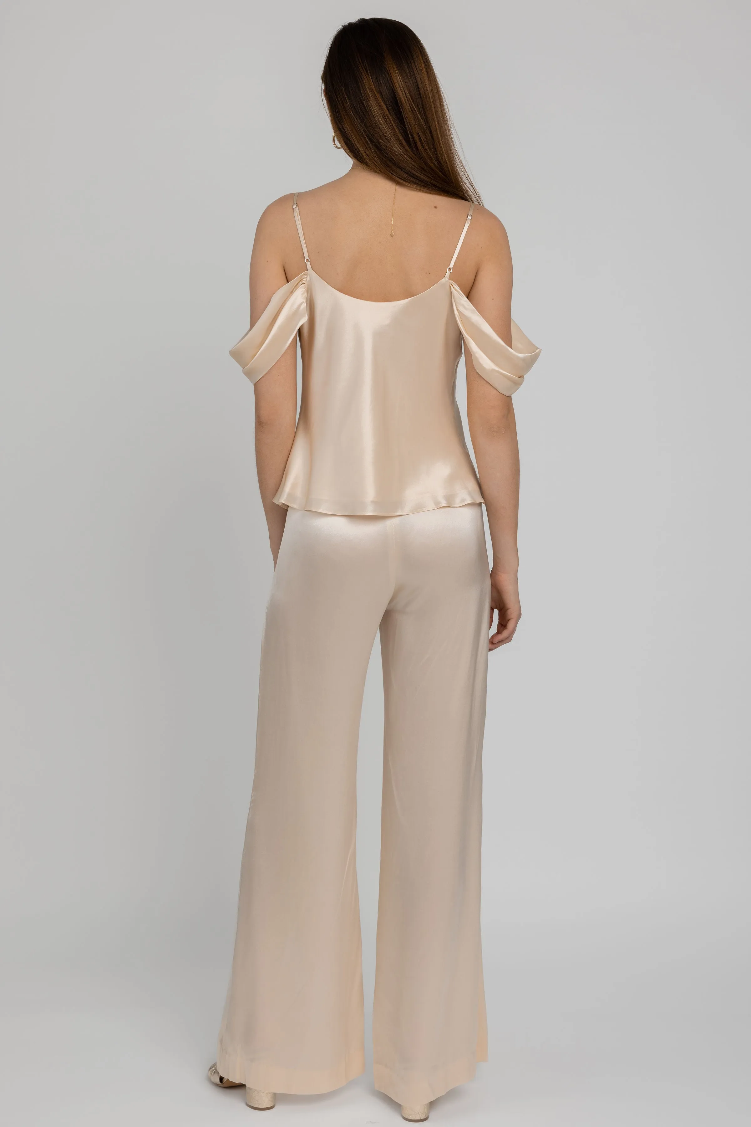 Gavin Wide Leg Pant in Pearl