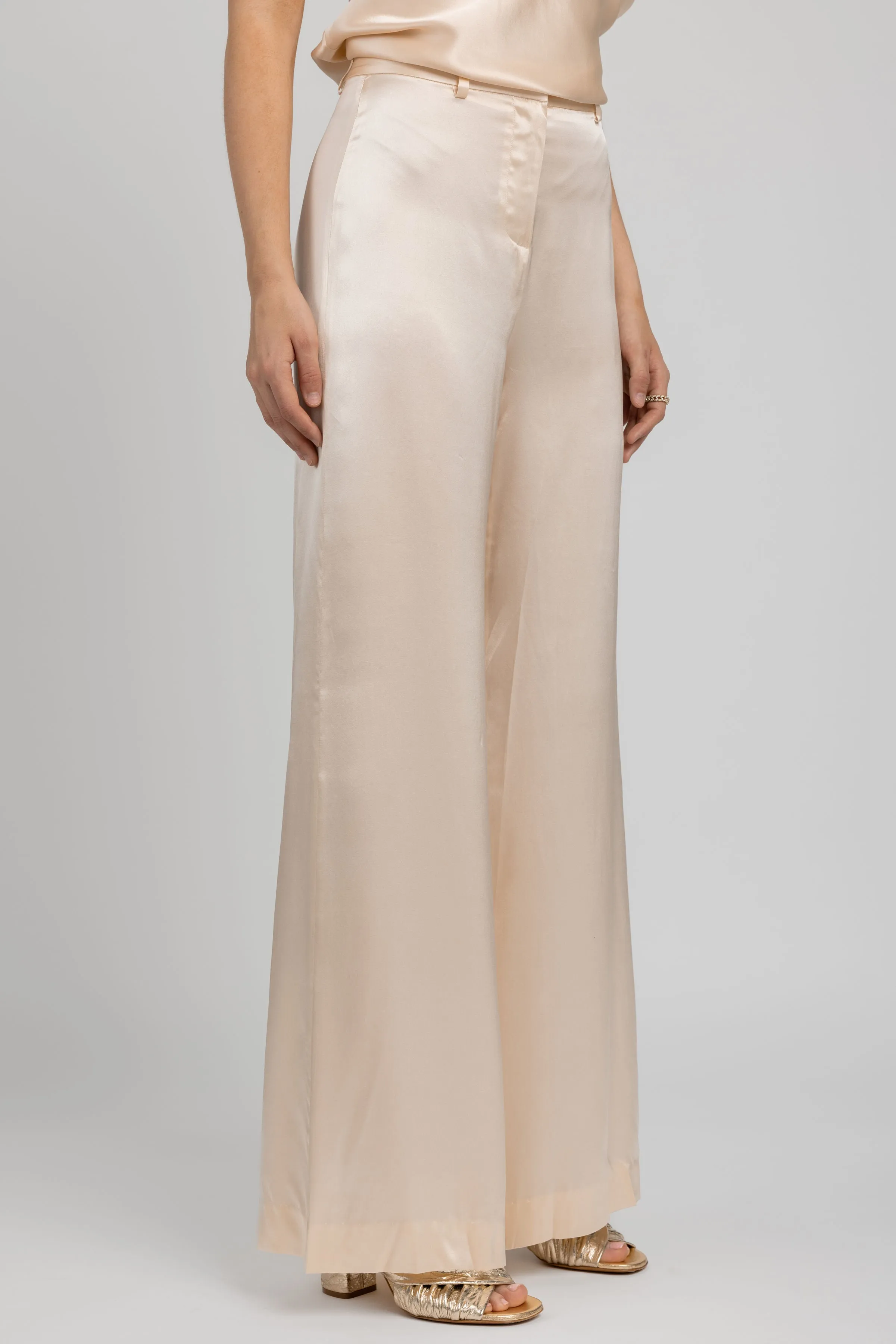 Gavin Wide Leg Pant in Pearl