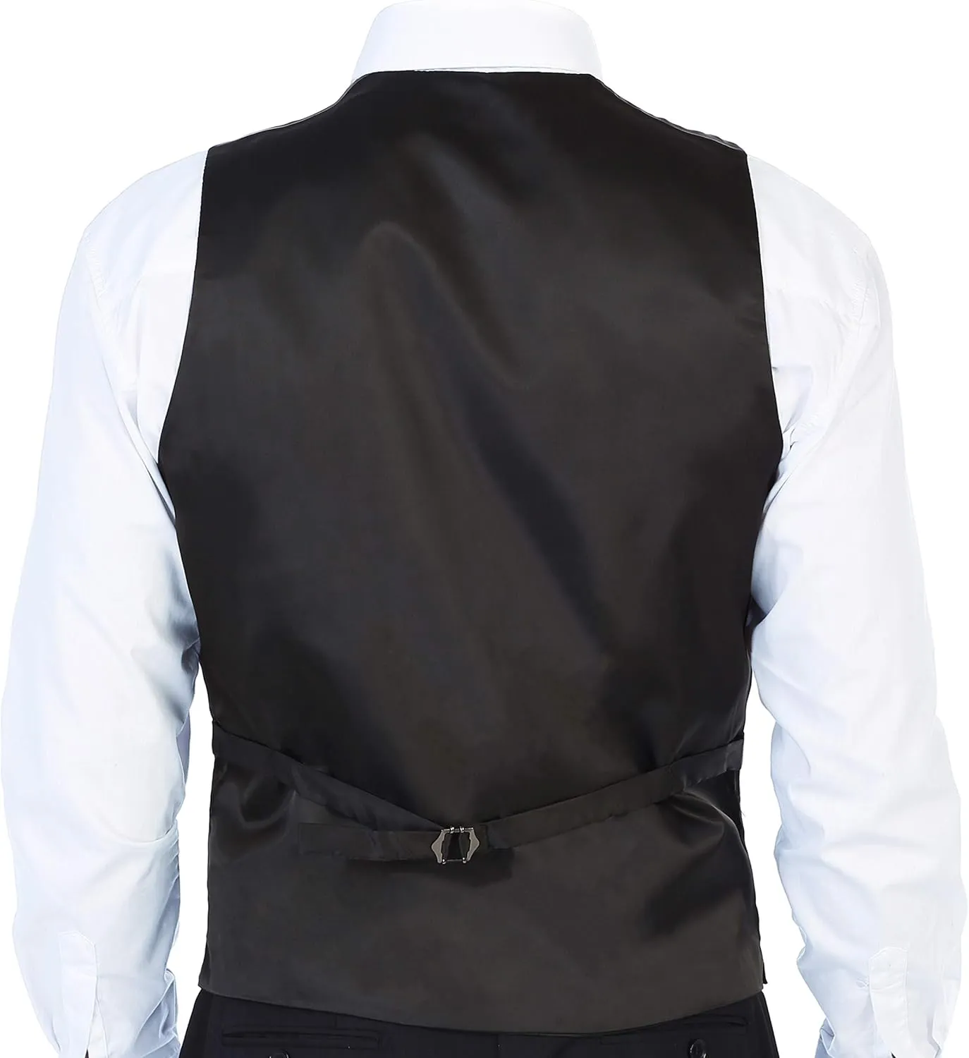 Gioberti Men's 5 Button Formal Wool Blend Tweed Pin Stripe Vest