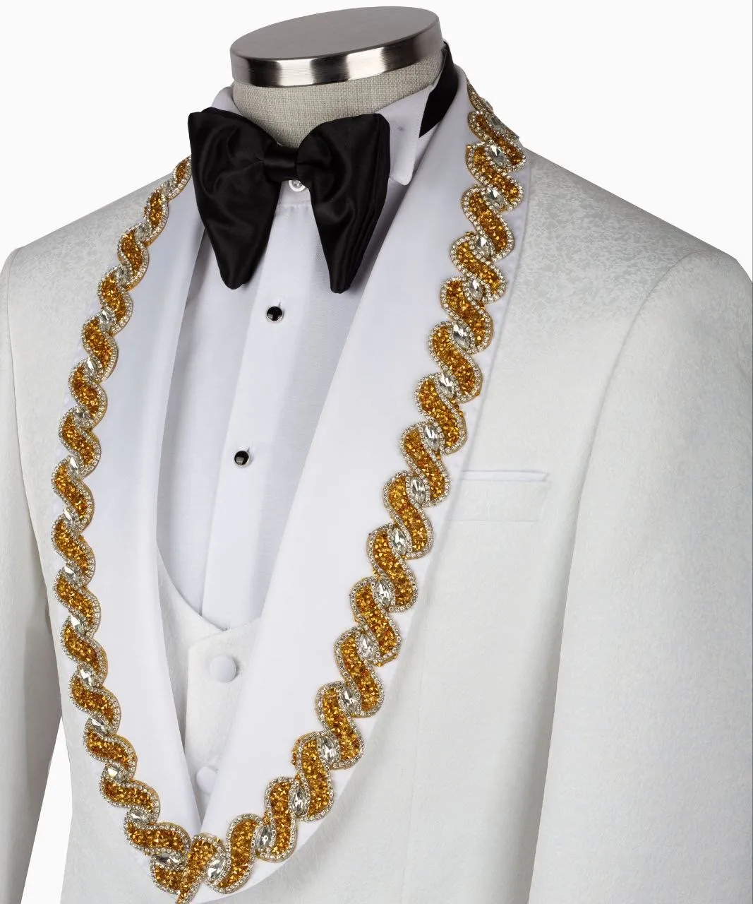 Gold Beaded Lapel Tuxedo