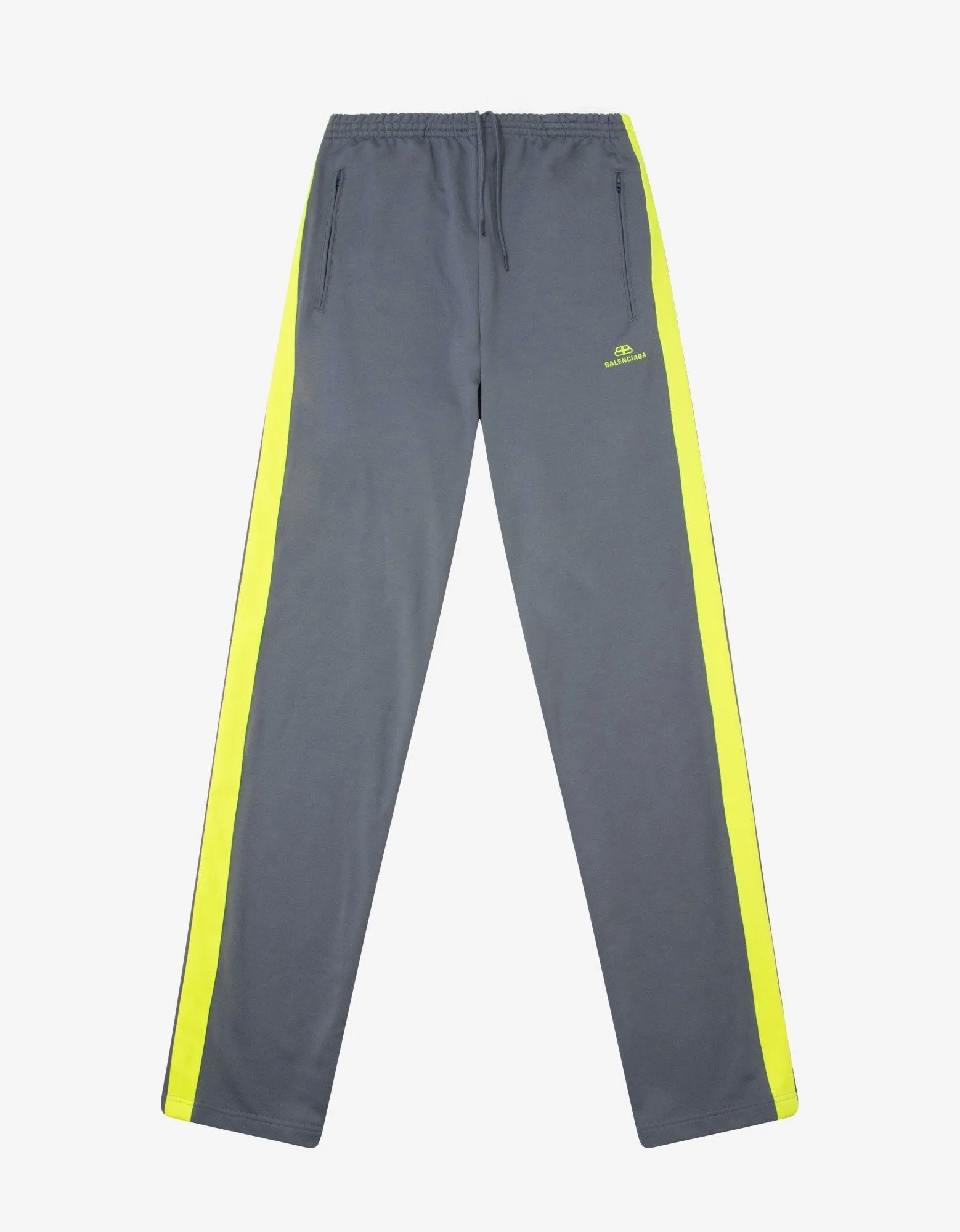 Grey Track Pants with Yellow Stripes -