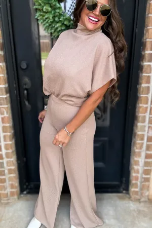 Here For It Beige Sweater Pants