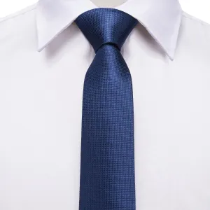 Hi-Tie Blue Plaid Children's Kids Boys Tie Pocket Square 6cm