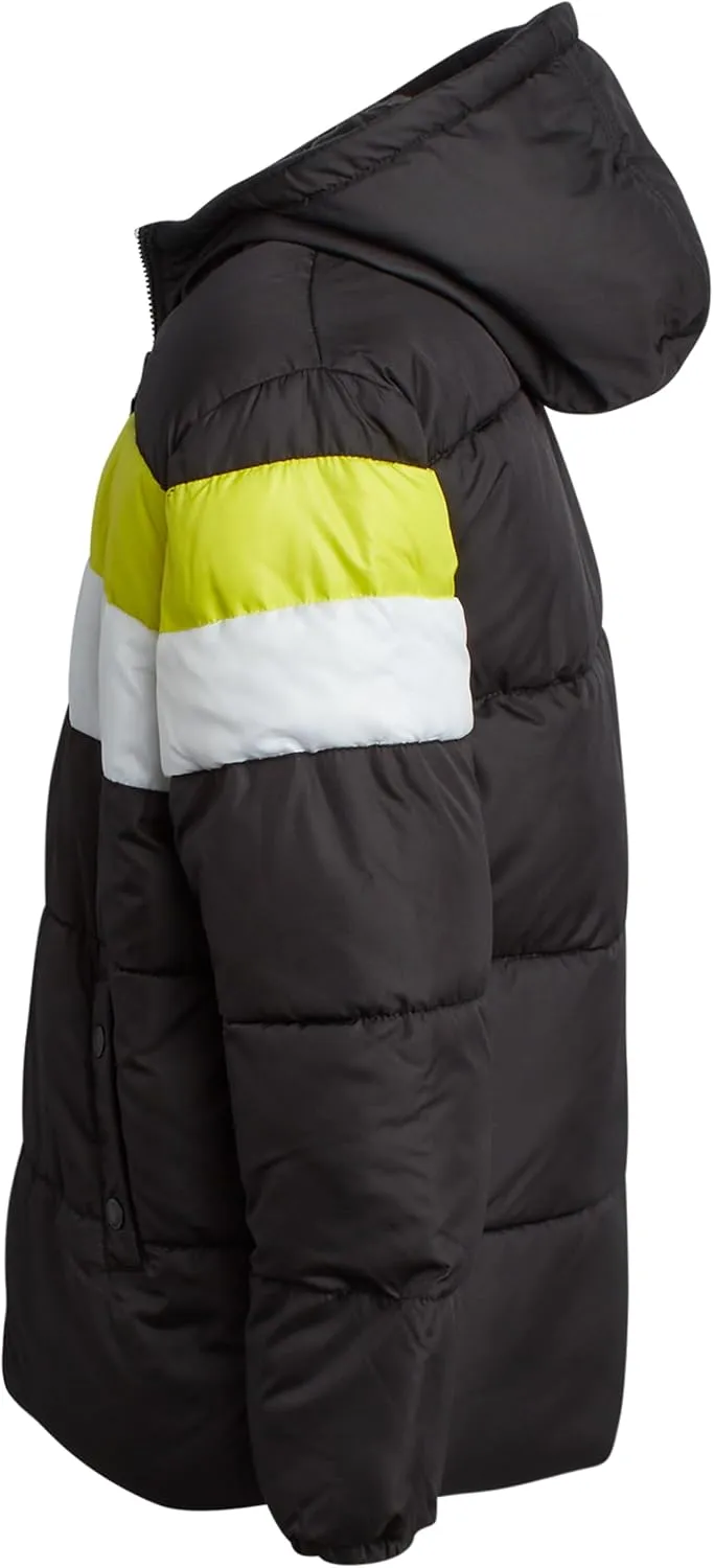 iXtreme Boys' Winter Jacket - Fleece Lined Bubble Puffer Water Repellent Ski Jacket with Winter Hat for Boys (8-18)