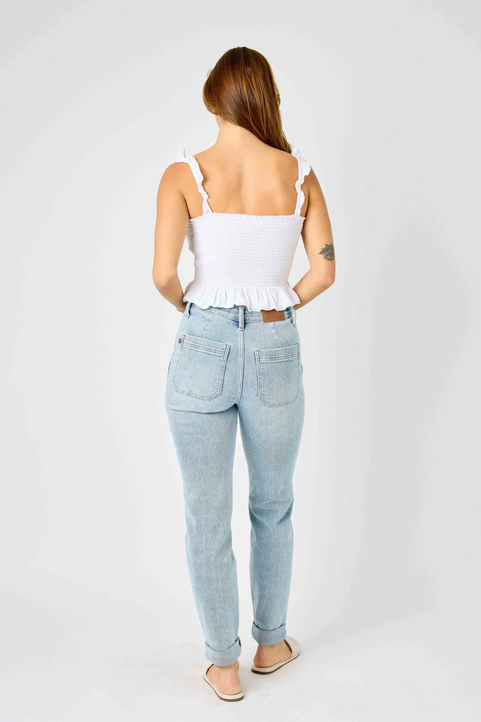 Judy Blue High Waist Vintage Double Cuffed Jogger Denim 88691