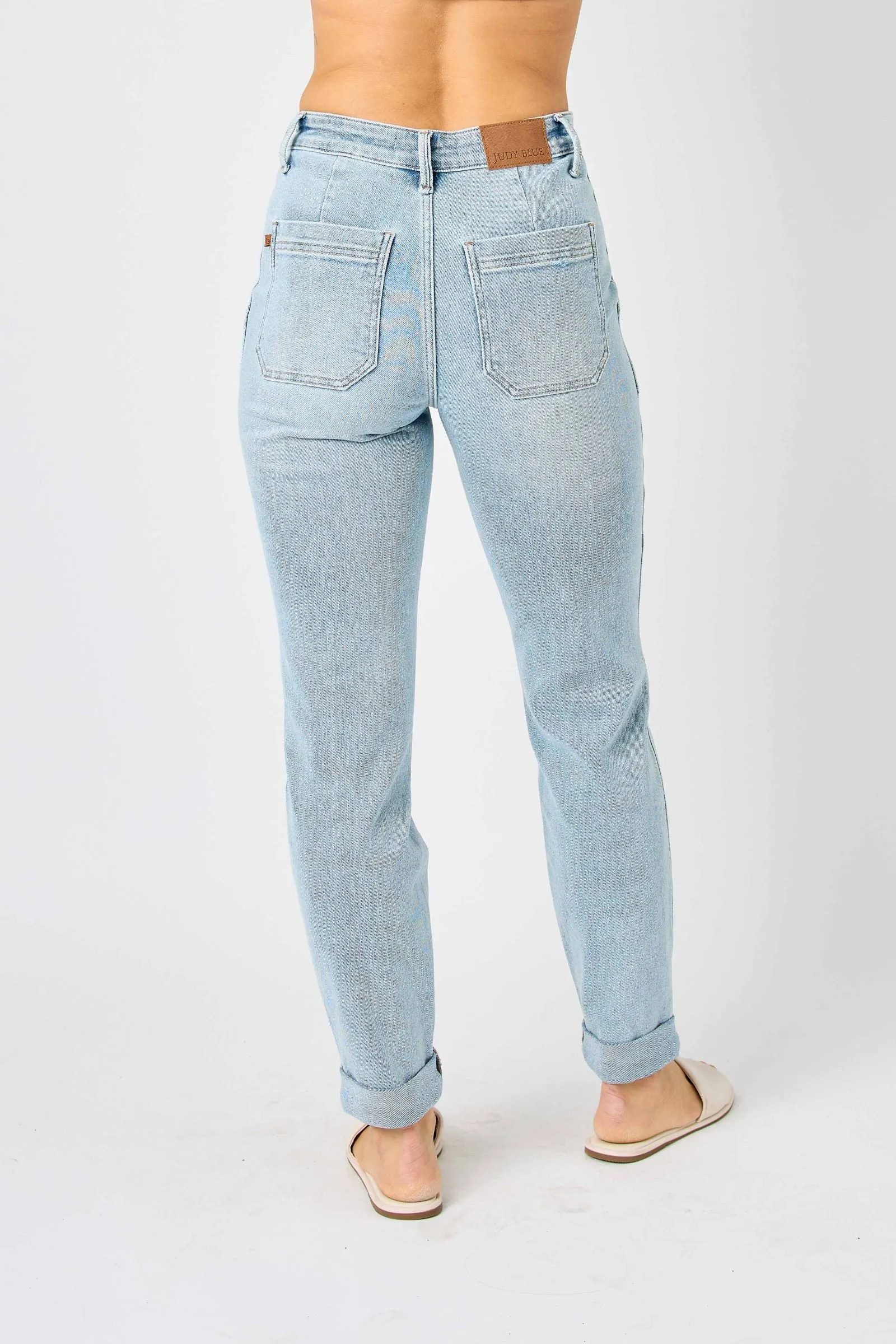 Judy Blue High Waist Vintage Double Cuffed Jogger Denim 88691
