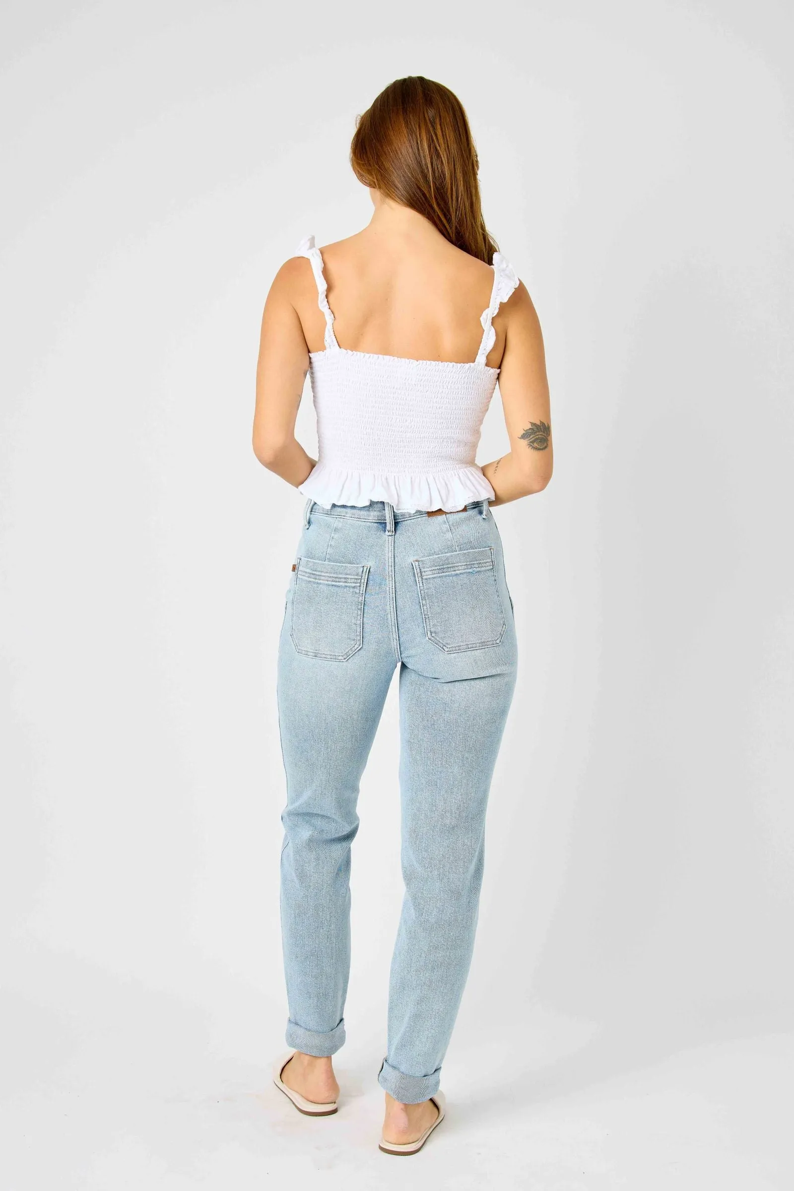 Judy Blue High Waist Vintage Double Cuffed Jogger Denim 88691