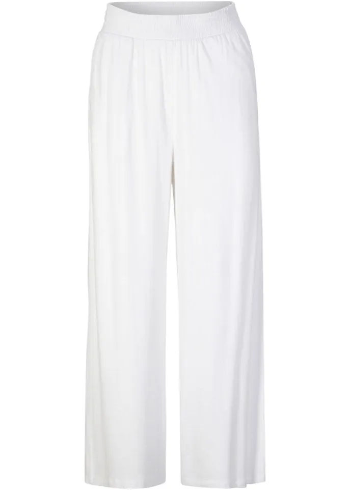 Knitted trousers, length 7-8 Bpc Bonprix Collection, white