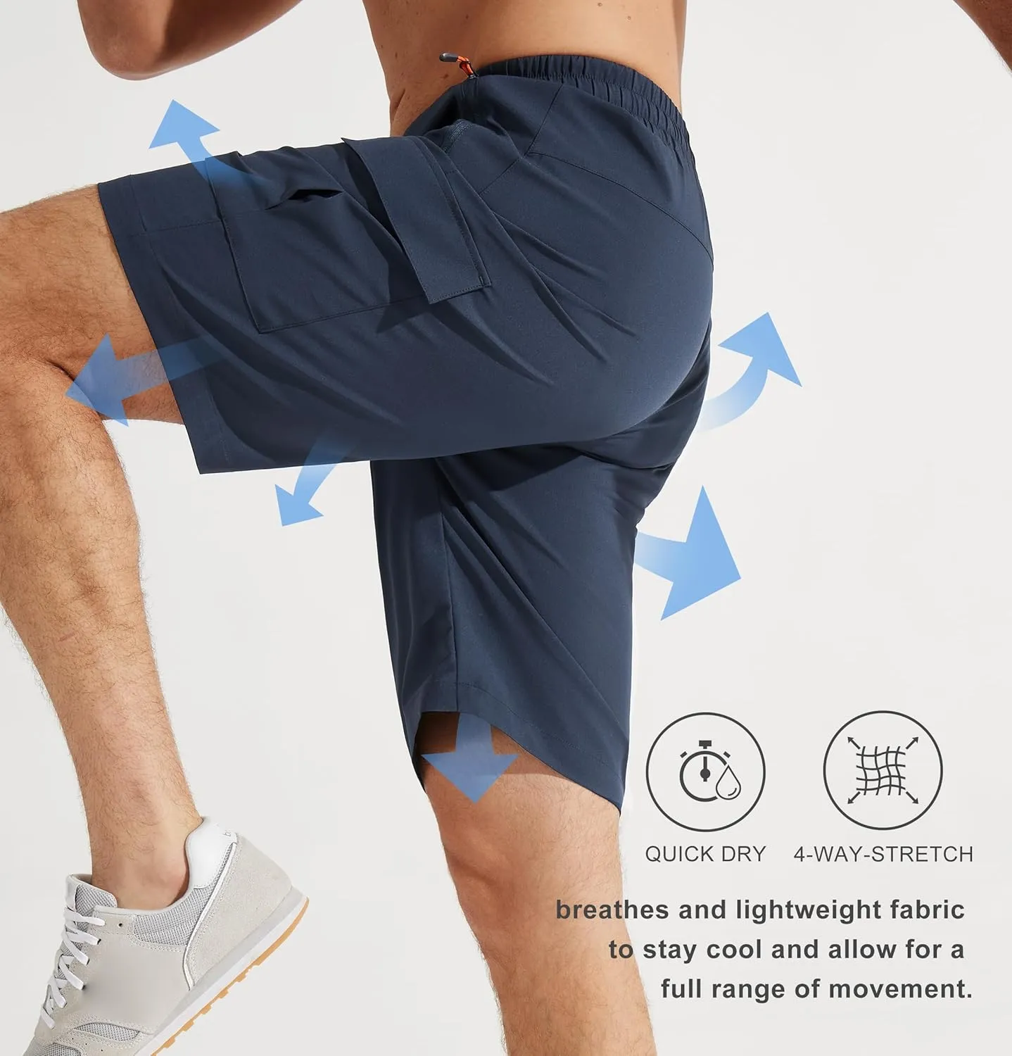Libin Men's Hiking Cargo Shorts Lightweight Quick Dry Athletic Casual Shorts for Golf Outdoor Active Zipper Pockets