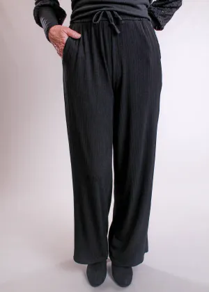 Love Poem Ribbed Wide Leg Pants with Drawstring