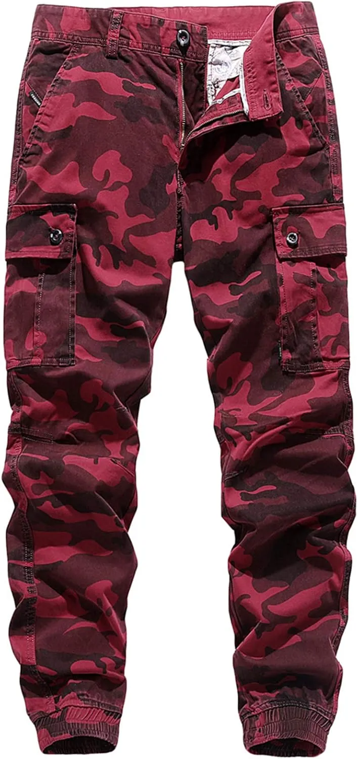 Lu's Chic Men's Chino Pants Cargo Workout Lounge Jogger Work Tapered Streetwear Trousers
