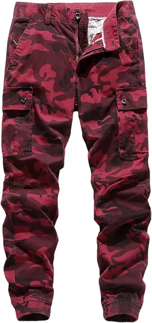 Lu's Chic Men's Chino Pants Cargo Workout Lounge Jogger Work Tapered Streetwear Trousers