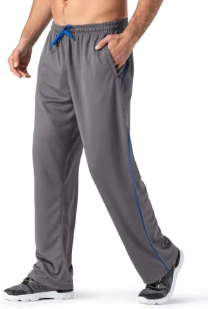 MAGNIVIT Men's Lightweight Sweatpants Loose Fit Open Bottom Mesh Athletic Pants with Zipper Pockets