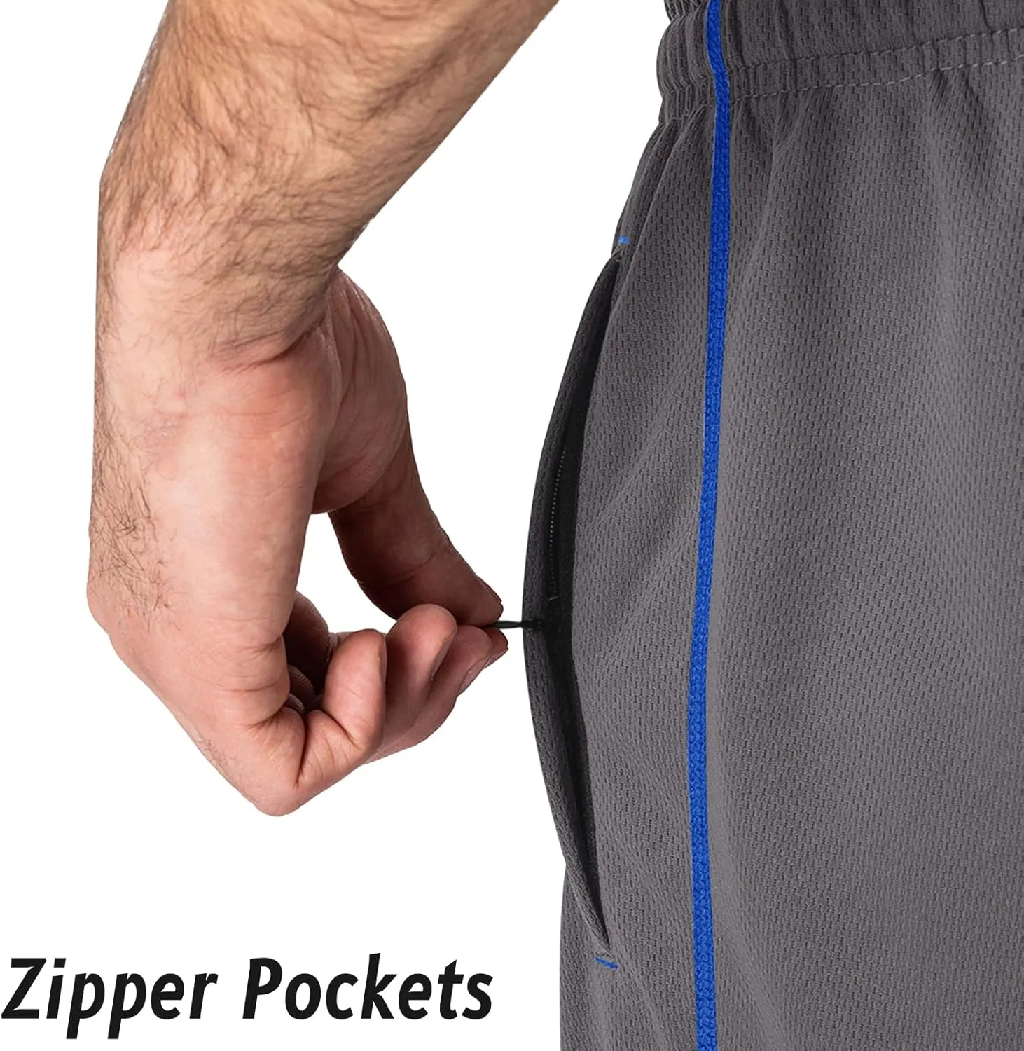 MAGNIVIT Men's Lightweight Sweatpants Loose Fit Open Bottom Mesh Athletic Pants with Zipper Pockets