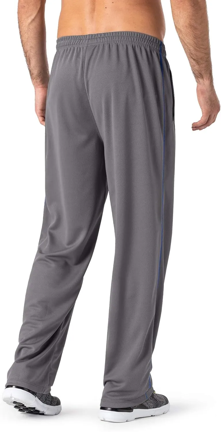 MAGNIVIT Men's Lightweight Sweatpants Loose Fit Open Bottom Mesh Athletic Pants with Zipper Pockets