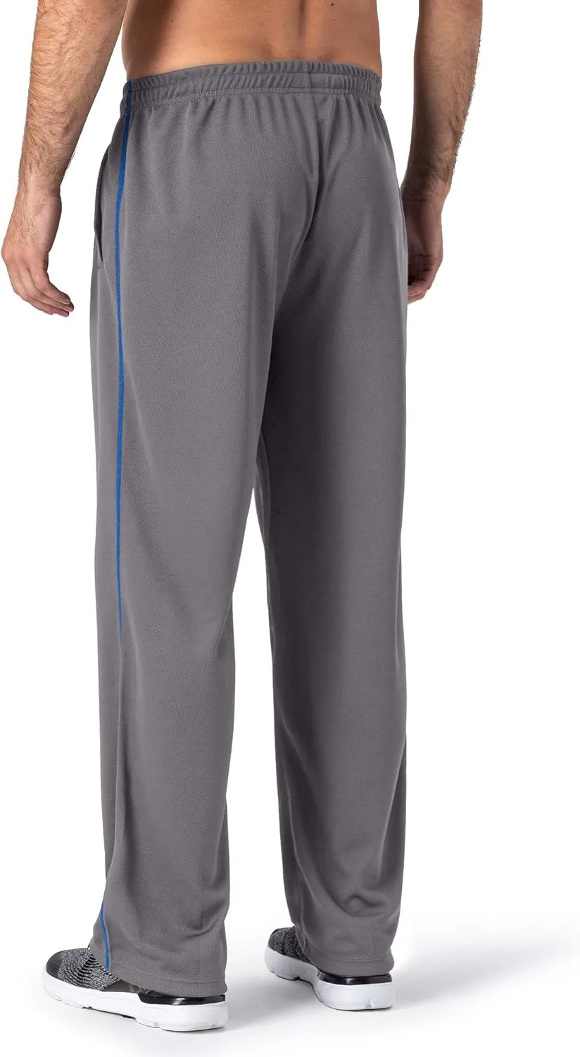 MAGNIVIT Men's Lightweight Sweatpants Loose Fit Open Bottom Mesh Athletic Pants with Zipper Pockets