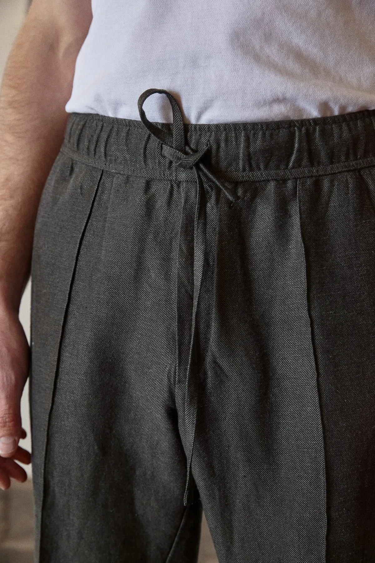 MAX trousers winter linen steel
