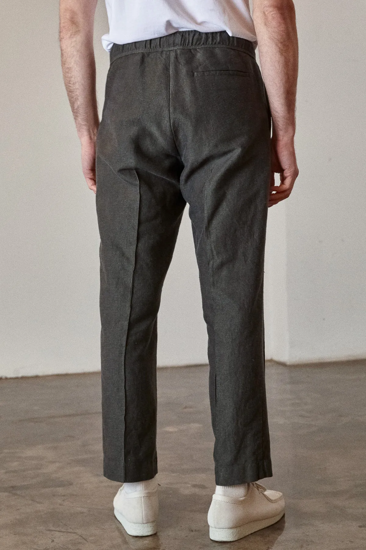 MAX trousers winter linen steel